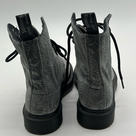 Doc Dr Martens 1460 Brocade Grey Velvet Combat Boots Womens Sz 5 US Sz 3 UK - Picture 5 of 11